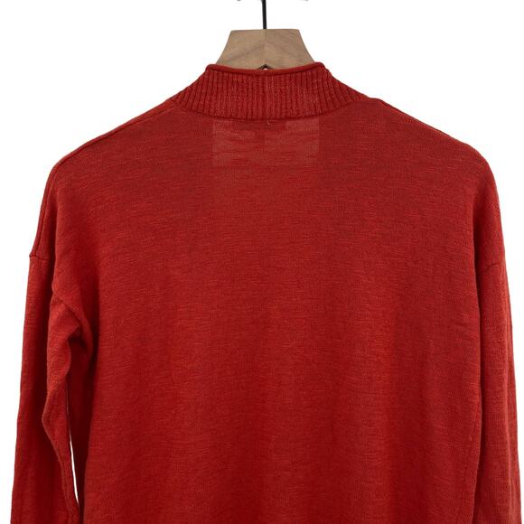 Madewell Bradley Open Front Knit Cardigan in Red Orange Sz XXS Boyfriend Sweater - Picture 12 of 15